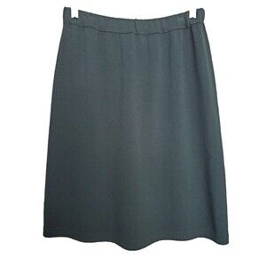 St. John Marie Gray Santana Knit Black A-Line Pull-On Skirt Size 12
